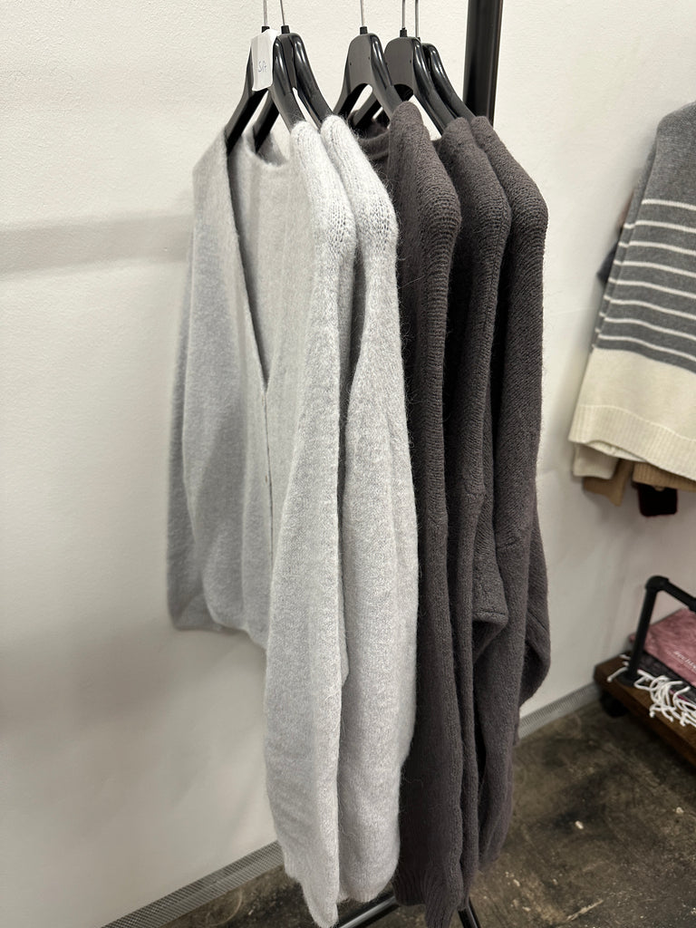 Cardigan, V-Ausschnitt , Alpaka