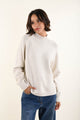CREW NECK SWEATER WITH RIBBED DETAILS