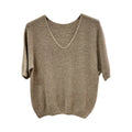 Pullover, halbarm, V- Ausschnitt, Alpaka