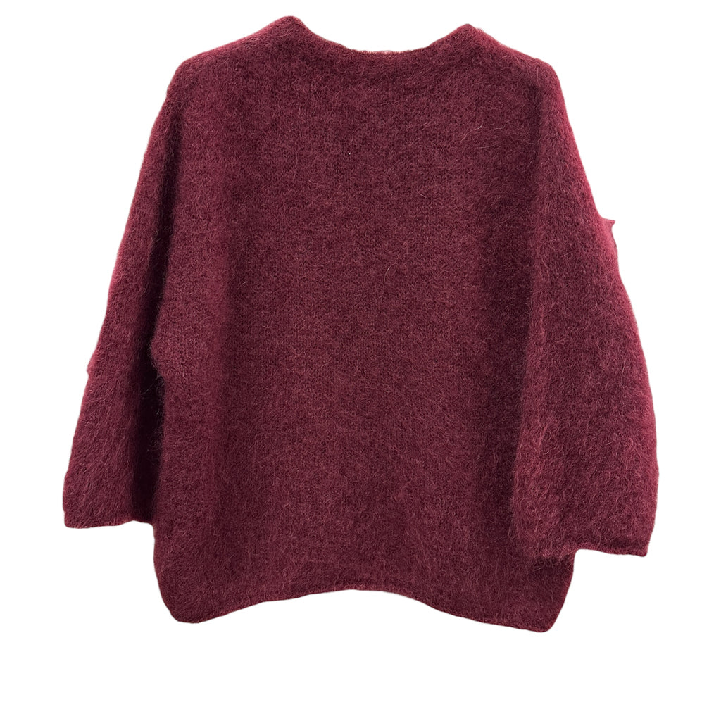 Pullover, Mohair, 3/4 Arm , Rundhals