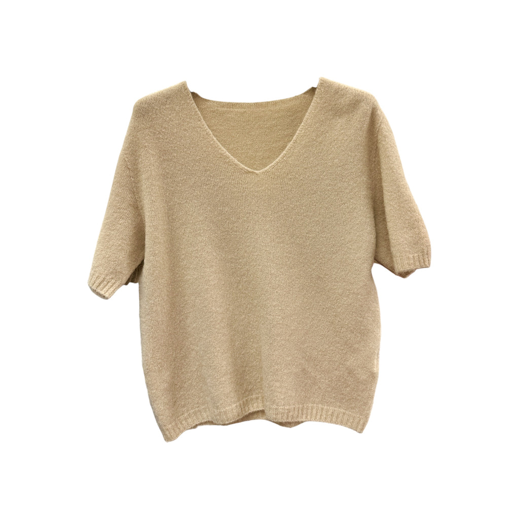 Pullover, Halbarm, V-Ausschnitt