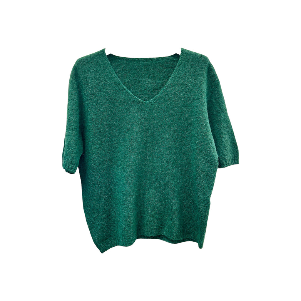 Pullover, Halbarm, V-Ausschnitt