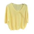 Kurzarm Pullover, V-Ausschnitt, Baumwolle