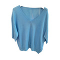 Kurzarm Pullover, V-Ausschnitt, Baumwolle