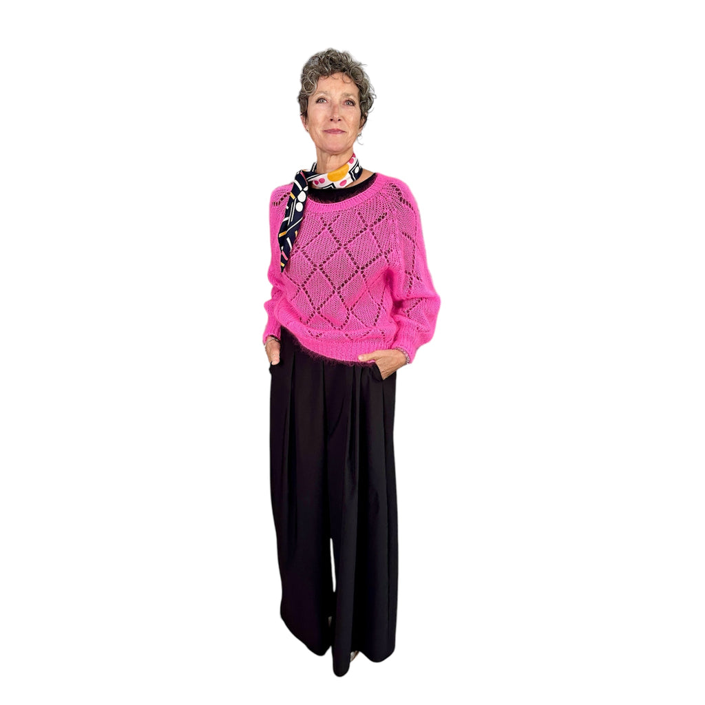 Langarm Pullover, Kid Mohair pink
